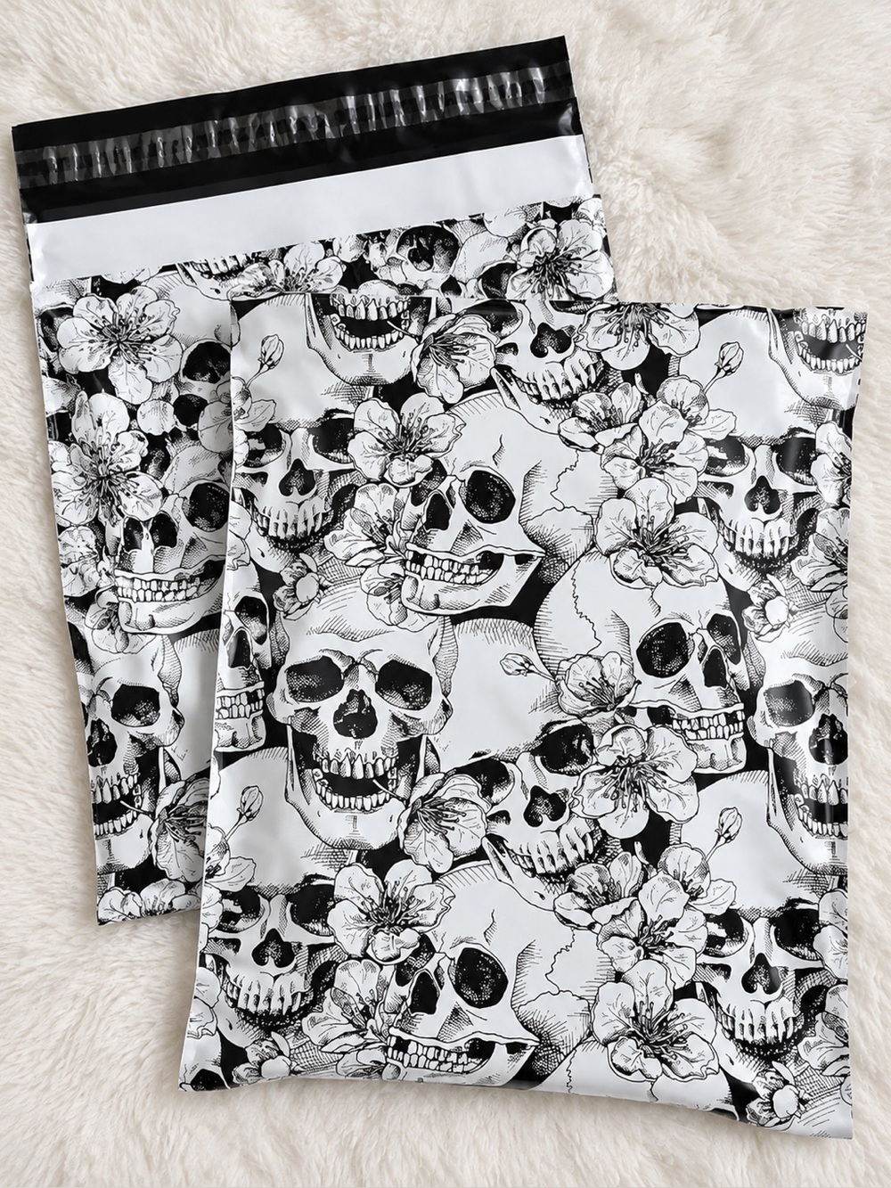 Skull & Floral Poly Mailers 10x13 – Pack of 20 ☠️💮